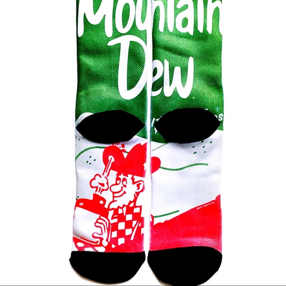 Retro Mountain Dew Soda Odd Sox Crew Socks - Picture 6 of 7